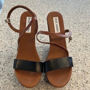 Steve Madden size 8 wooden block wedges